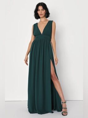 Lulus Heavenly Hues Forest Green Maxi Dress